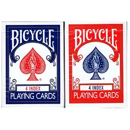 Карти гральні United States Playing Card Company Bicycle 4 index (+4 routines) (red blue) (ВР_КГБ4)