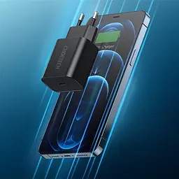 Мережевий зарядний пристрій Choetech (1USBх3A) Type-C PD20W Charger Чорний (Q5004-EU) - мініатюра 2