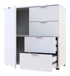 Комод Doros Рон 1 1 фасад 4 шухляди Білий 80х38х81 (41516005) - мініатюра 5