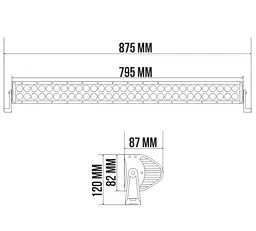 Світлодіодна Балка фара LED Belauto / 1050x90x78 mm / 240W / 3W x 80 / 10-30V / Ближній (BOL8003 Flood) - мініатюра 2