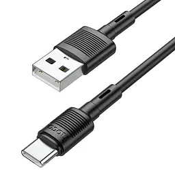 Кабель силіконовий HOCO Type-C Victory charging data cable X83 1 м чорний - мініатюра 3