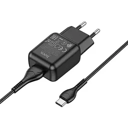 МЗП Hoco C96A (1USB/2.1A) + кабель USB to Type-C Black - мініатюра 3