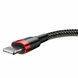 Кабель для зарядки айфону Baseus Cafule USB to Lightning 2 метри 1.5A плетений червоно-чорний - мініатюра 4