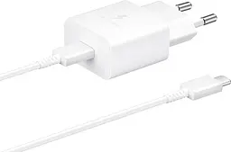 Сітчасте зарядне пристрій Samsung 15W Power Adapter Type-C+Cable - Білий (EP-T1510XWEGEU) (6972209)