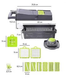 Багатофункціональна овочерізка з контейнером 14 в 1 — Veggie Slicer - мініатюра 2