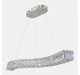 Світлодіодна люстра підвісна Artlight 8220-1000LCH з хвилеподібним кришталевим корпусом, 63W - мініатюра 3