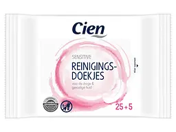 Серветки для очищення обличчя Cien Sensetive для чутливої шкіри 30 шт. Серветки що не сушать шкіру