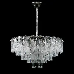 Люстра кришталева Splendid Ray L8532/500/10A, 10 ламп, Е14, хром/білий, сучасний стиль, висота 40-70 см, діаметр 50 см