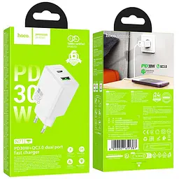 МЗП Hoco N71 Nuevo PD30W+QC3.0 (1USB-A/1C) White - мініатюра 2