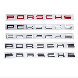 Емблема напис Porsche Червона (Завод) - мініатюра 2