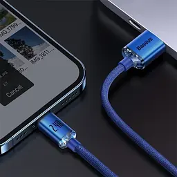 USB кабель Baseus Crystal Shine Series Fast Charging Data Cable USB to iP 2.4A 1.2m синій CAJY000003 - мініатюра 7