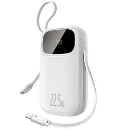 Зовнішній акумулятор Baseus Power Bank EnerFill FC31 Dual-Cable 10000mAh 22.5W (PPQD3-1022D) White