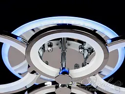 Стельова LED-люстра Diasha 8022/4HR 70W, 3 кільця, 3 кольори світла, Ø40×62 см, диммер, пульт - мініатюра 5