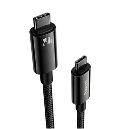 Кабель Baseus Tungsten Gold Fast Charging Data Cable Type-C to Type-C 240W 1m Чорний - мініатюра 2