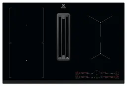 Electrolux Варильна повверхня індукційна, 80см, розширена зона, вбудована витяжка, Hob2Hood, чорний