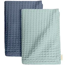Набір рушників Cosas Waffle Blue & Cube Mint 2 шт. (SetTowel_95-Blue_130-SqMint)
