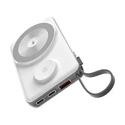 Повербанк 10000mAh Choetech B695 White QC3.0 PD3.0 бездротова зарядка смартфонів та Apple Watch (43-00143) - мініатюра 5