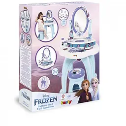 Столик з дзеркалом Smoby Toys Фроузен. Перукарня 2 в 1 зі стільчиком 49х36х87 см (320244) - мініатюра 2