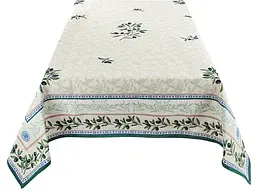 Скатертина Lefard Home Textile Baena гобеленова 300х140 см бежева с зеленим  (732-091) - мініатюра 2