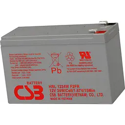 Акумулятор CSB AGM 12V [12V/9Ah/108Wh] [HRL1234WF2FR] [112293] - мініатюра 2