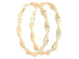 Сережки Xuping Позолота 18K кільця конго "Декоративний візерунок" ø 5см 270587