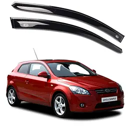 Дефлектори вікон ветровики Kia Ceed I 2006-2012 3D Хечбек Скотч 3M Voron Glass