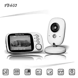 Відеоняня бездротова Baby Monitor VB603 / HD720P / 3.2 "LCD c датчиком температури (100235) - мініатюра 2