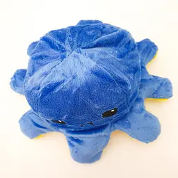 М'яка іграшка Восьминіг перевертень двосторонній веселий сумний Mood Octopus 16 см UKC жовто/синій - мініатюра 4