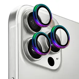 Захисне скло Metal Classic на камеру (у упак.) для Apple iPhone 17 Pro (6.3) / 17 Pro Max (6.9) Бузковий / Rainbow - мініатюра 6