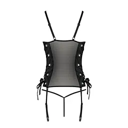 Сітчастий корсет з екошкіри Passion Passion Malwia CorSet L/XL - мініатюра 6