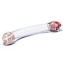 Скляний фалоімітатор Glas Red Head 25.5 см прозорий - мініатюра 2