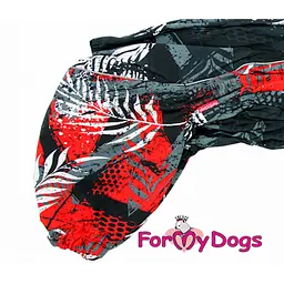 Зимовий комбінезон для великих собак "Гілочки" чорний D2 For My Dogs zoo0006324 - мініатюра 4