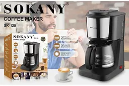 Крапельна кавоварка Sokany Coffee Maker 900 мл 650 Вт SK-125 - мініатюра 2