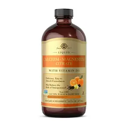 Магній Solgar (Liquid Calcium Citrate with) - 473 мл, натуральний апельсин-ваніль, для м'язів і нервової системи