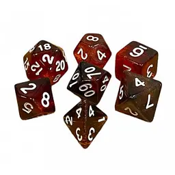 Набір кубиків Double Color Glitter 7 Dice Set - Black-Red , 7 шт. (g7dglitdc13)