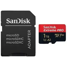Карта пам'яті SanDisk 1 TB microSDXC UHS-I U3 Extreme Pro+SD Adapter (SDSQXCD-1T00-GN6MA)