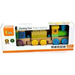 Дерев'яний поїзд Viga Toys Кубики (50572) - мініатюра 3