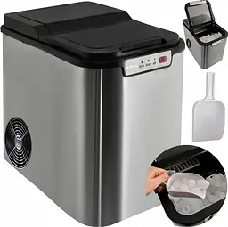 Льодогенератор Ruhhy K5537 (12 кг/добу) з функцією самоочищення, сріблястий - мініатюра 2