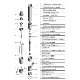 Насос свердловинний шнековий   VOLKS pumpe  4QGD 1,2-50-0,37кВт 4 дюйми +кабель 15м - мініатюра 6