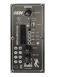 Колонка Big Gedi 892 bluetooth + мікрофон (248х210х386) USB/MP3/FM/BT/TWS black - мініатюра 4