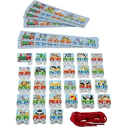 Дерев'яна шнурівка-паровозик Melissa&Doug Алфавіт (MD9497)