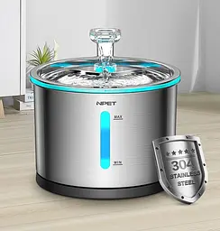Фонтан для кота NPET WF210 1,5 л з нержавіючої сталі з підсвіткою - мініатюра 5