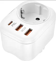 Мережевий зарядний пристрій Gelius Moxie GP-HC050 2 USB QC 3.0 + Type-C PD20 W White
