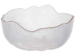 Салатник BONADI скляний Fleur 12,7х6,5см, прозорий із золотим обідком