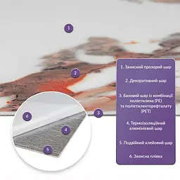 Самоклеюча стінова PET плитка Sticker Wall в рулоні 600х3000х2мм SW-00002424 - мініатюра 2