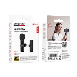 Бездротова мікрофонна система BOROFONE BFK16 Winner (Lightning) Black (6941991126482) - мініатюра 2