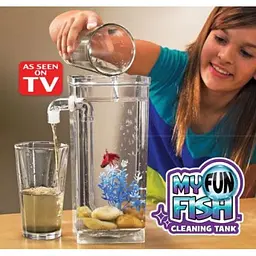 Акваріум самоочисний для рибок з LED підсвічуванням акриловий 2L 25см My Fun Fish - мініатюра 8