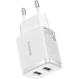 Зарядний пристрій Baseus Compact Charger 2USB 10.5W EU White - мініатюра 3