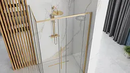 Душова кабіна Rea Solar 80x100 gold REA-K4901, Золотий, Універсальна, прозорий - мініатюра 3