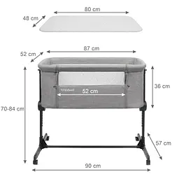 Приставне ліжечко Kidwell Snuzzy Light Grey - мініатюра 9